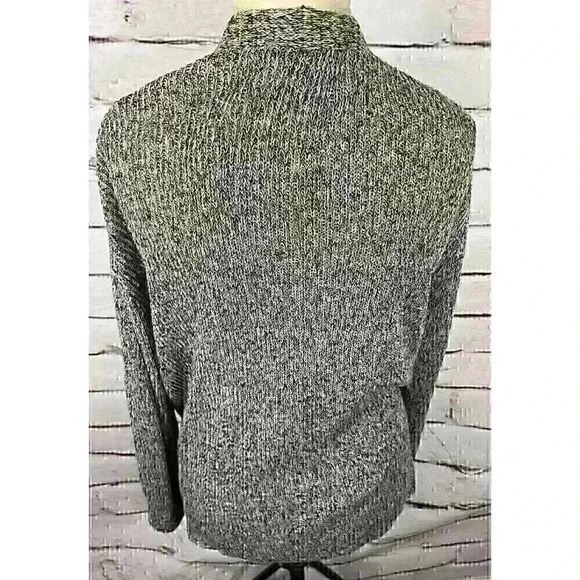 Theory Womens Size M Black White Long Sleeve Open Cardigan Linen Front Pockets - Picture 2 of 5